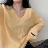 [Bellide made] Soft loose V-neck knitwear
