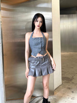 コーティングミニプリーツスカート / 939. Coating mini pleats skirt (2color)