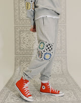 GRANNY SQUARE JOGGER PANTS GRAY MELANGE (6691423617142)