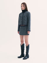 Leona tweed skirt CHARCOLE