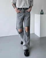 SI リブドジーンズ / SI ripped jeans (2 colors)