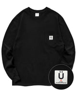 レーベル ポケット L/S 長袖Tシャツ ブラック/ LABEL POCKET L/S TEE [BLACK] (4414562861174)