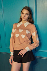 heart jacquard cashmere collar top_peachy blush (6655899566198)