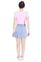 90sフォーカスクロップスパンスリーブTシャツ/90s foucus crop span sleeve t-shirts (light pink)