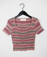 レインボークロップニット / Rainbow Crop Knit (2color)