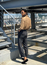Soft punched-knit collar shirt 3COLOR