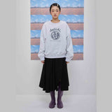 Cheerful logo sweat shirt (light gray) (6684423389302)