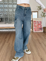 カーゴデニムパンツ/no.1768 cargo denim pants (2color)