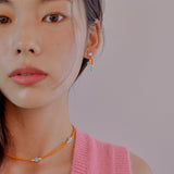 フラワーネックレス/FLOWER ORANGE NECKLACE