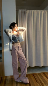タイダイストラップクロップニット