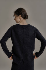 ウール Vニット/WOOL V-KNIT_CHARCOAL