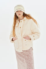 CHERRY BASIC QUILTING HOOD JACKET [CREAM]