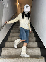 ビーイングエコフレンドリーハーフデニムパンツ