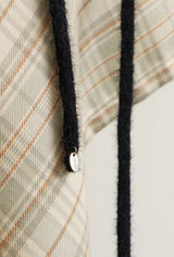 string knit scarf - black