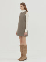 MINIMAL SIMBOL DRESS -BEIGE GRAY (6642706776182)