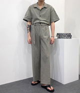 リネンワイドジャンプスーツ / RO linen wide jumpsuit (3 colors)