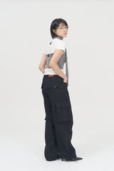 KNIT TUBE TOP MUFFLER (MELANGE GRAY)