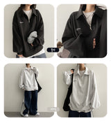 Don't Half Zip-Up Collar Sweatshirt