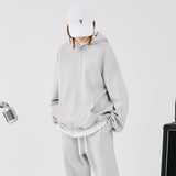 オーバーフィットレタリングパーカー/OVERFIT LETTERING HOODIE-MELANGE GREY