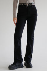 スリップブラックデニムパンツ/no.2330 slip black denim pants