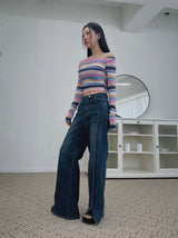 レインボーストライプトップ / rainbow stripe top