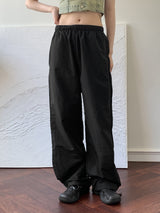 ナイロン ツーウェイ ロング ジョガー ワイドパンツ/Mozzny Nylon Two-Way Long Jogger Wide Pants