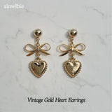 Vintage Gold Heart Earring (Red Velvet Joy, STAYC Sieun Earring)
