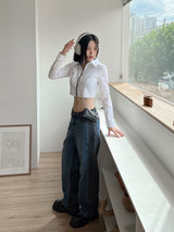 ローカルカラーマッチングワイドデニムパンツ/no.116 local color matching wide denim pants