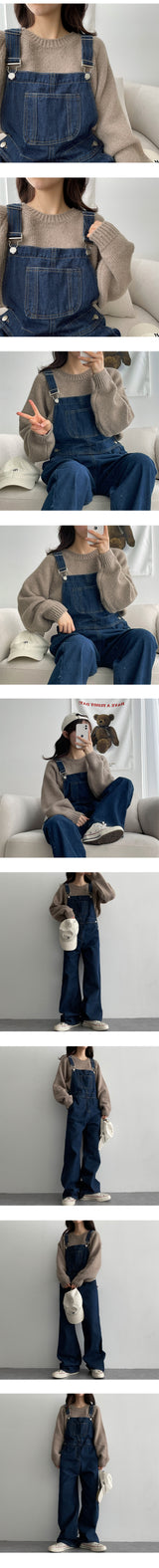ガーリングラグランハーフクロップドラウンドニットウェア / Garing Raglan Half Cropped Round Knitwear