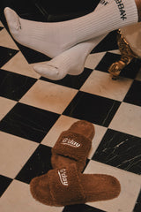 グッドデイファリーサンダル/G'day furry sandals (brown)