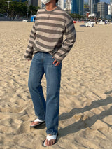 ストライプパンチロングスリーブニット / STRIPED PUNCHING LONG SLEEVE KNITWEAR(3COLOR)