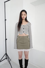 リーズクロップストライプカーディガン / Leeds Crop Stripe CD (2 colors)