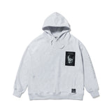 SKULL OVERSIZED HEAVY SWEAT HOODIE GREY / BLACK (4626268029046)