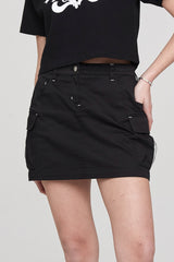 バータックカーゴミニスカート / BAR TACK CARGO MINI SKIRT BLACK