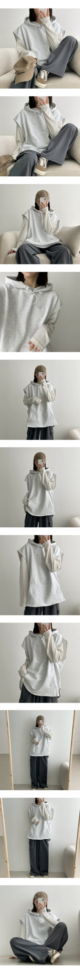 マイストリングフードベスト/Maj String Hooded Vest