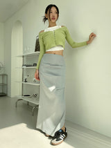 イエロービーントップカーディガンツーピース/yellow bean top cardigan two-piece