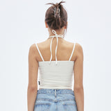 Halter Ribbon Top [IVORY] (6674527944822)
