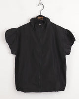Kaco Nylon Puff Cropped Short-Sleeved Windbreaker Zip-Up