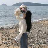 [Bellide made] Soft loose V-neck knitwear