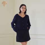 セーラーカラーカーディガン/SAILOR COALLAR CARDIGAN (NAVY)