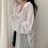 [The lowest price alone!]![Adding color] オーサム! ソフトフィットシースルーカラーロングシャツ