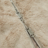 Fluffy Bow tie Fur Jacket [BEIGE] (6618907934838)