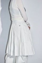 [pepe]cotton pleated wrap skirt (white)