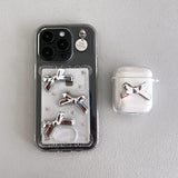 (Basic ver.) Silver ribbon card slot jelly hard case set