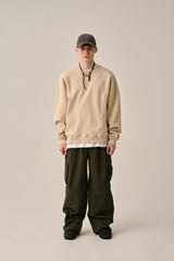 REVERSE PATTERN SWEATSHIRT-BEIGE