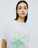 ペインティングフラワーTシャツ/PAINTING FLOWER TSHIRT-GREY