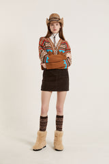ジャガードレッグウォーマー / JACQUARD LEG WARMER_BROWN