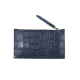 CROCODILE EMBO POCKET WALLET-NAVY/GRAY
