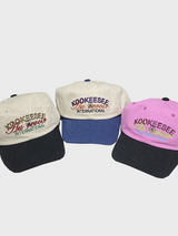two tone vintage washing ball cap (Pink/Black)