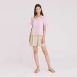 ツーボタンピンタックウールショーツ / TWO BUTTON PINTUCK WOOL SHORTS (KAHKI)